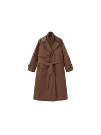 ONE BY CUBIC Double-Layer Long Trench Coat Style Down Coat