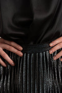 Black Satin Ruffle Halterneck Top