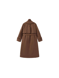 ONE BY CUBIC Double-Layer Long Trench Coat Style Down Coat