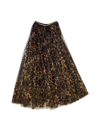Tulle Skirt in Large Leopard Print
