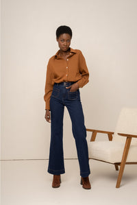 Elena Flare Navy Wash Jeans
