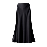 Satin Slip Skirt in Black