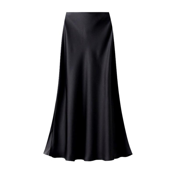 Satin Slip Skirt in Black