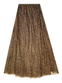 Tulle Skirt in Small Leopard Print