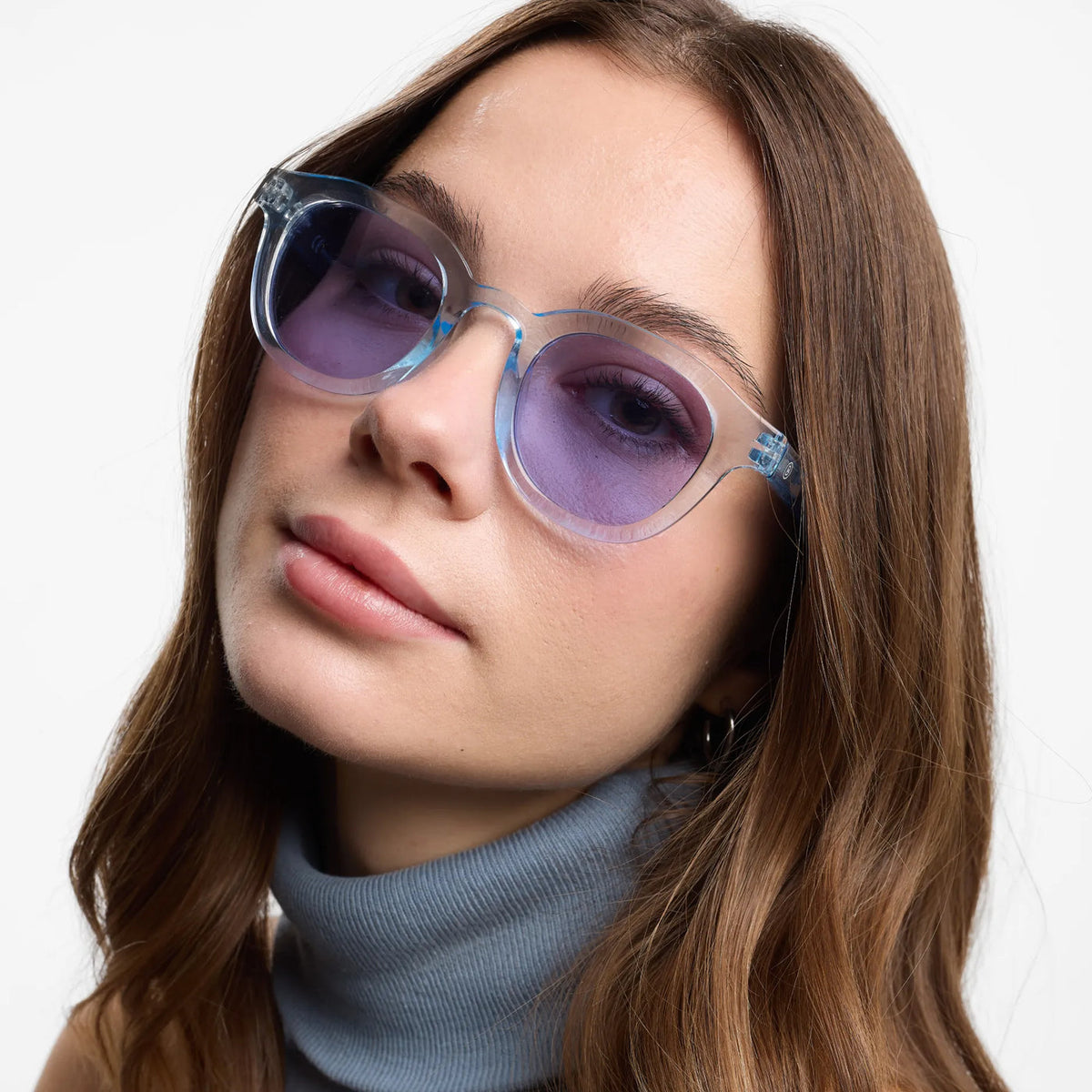 Andy Glossy Sunglasses | Baby Blue