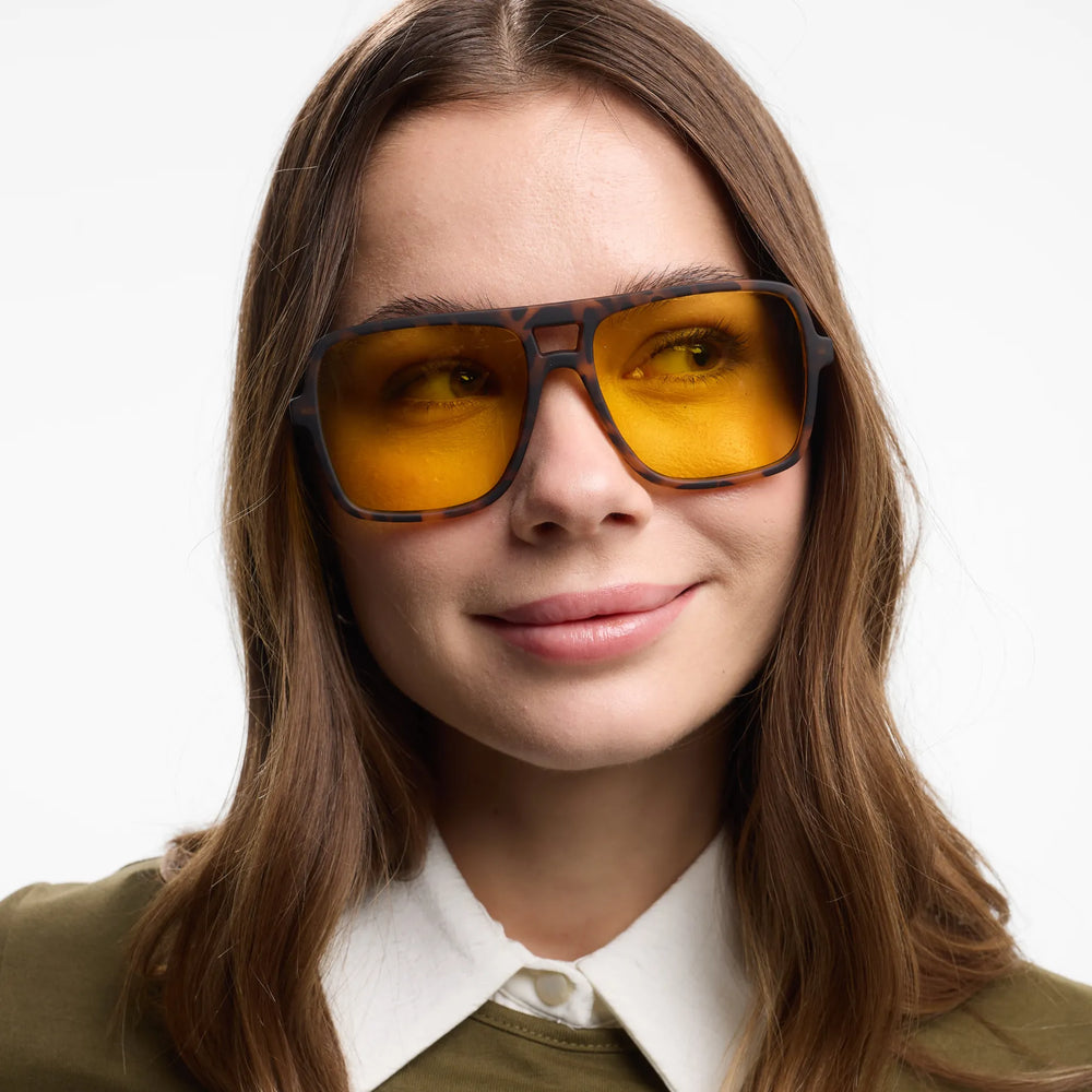 Jake Sunglasses | Tortoise Shell Matt Amber Lenses