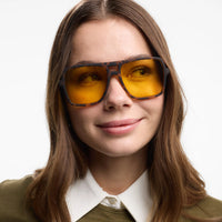 Jake Sunglasses | Tortoise Shell Matt Amber Lenses