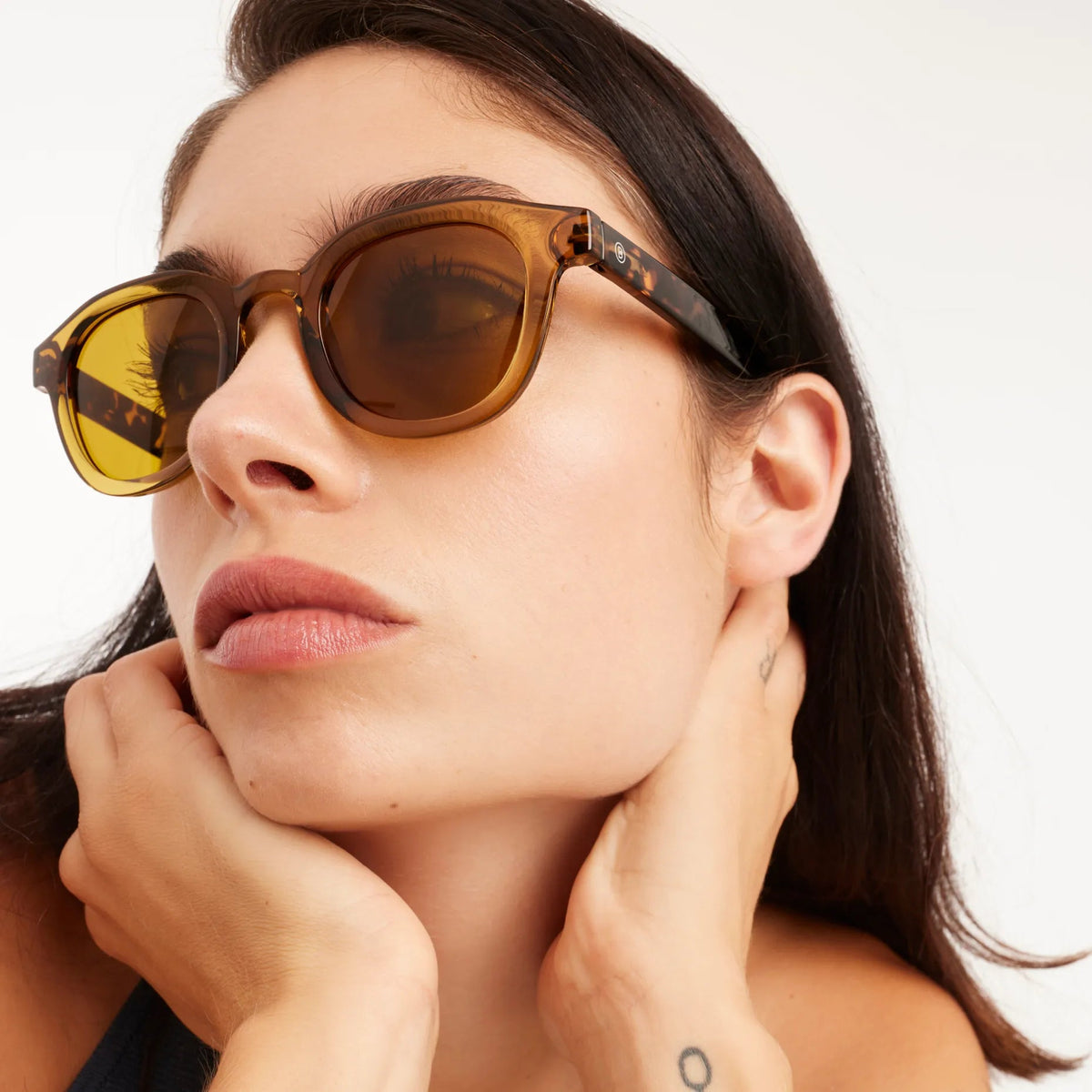 Andy Glossy Sunglasses | Ecru Olive Combi