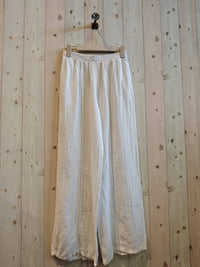 Lace Detail Linen Trousers