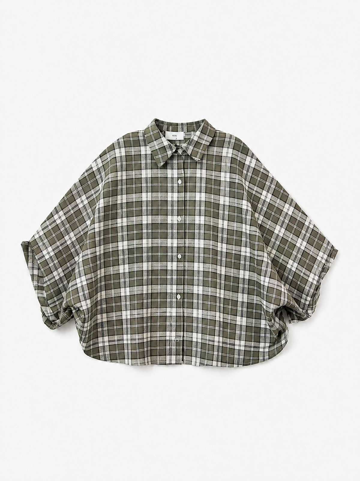 Checkered Crop Oversized Shirt | Chocolate