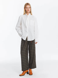 Vintage Tie Loose Striped Shirt | White