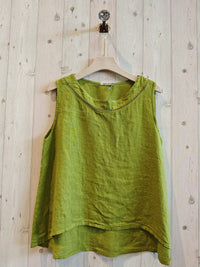 Linen Vest Top with Lace Detail