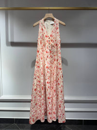 Long Printed Halter-Neck Style Cotton Dress
