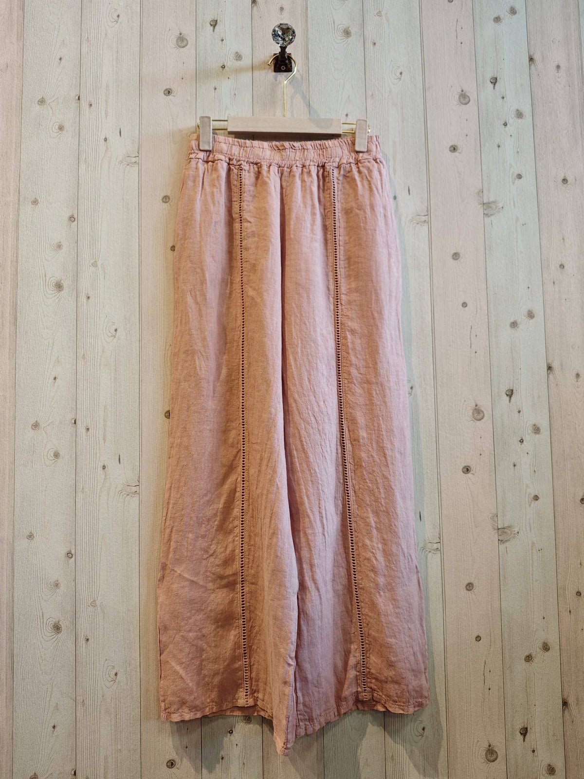 Lace Detail Linen Trousers