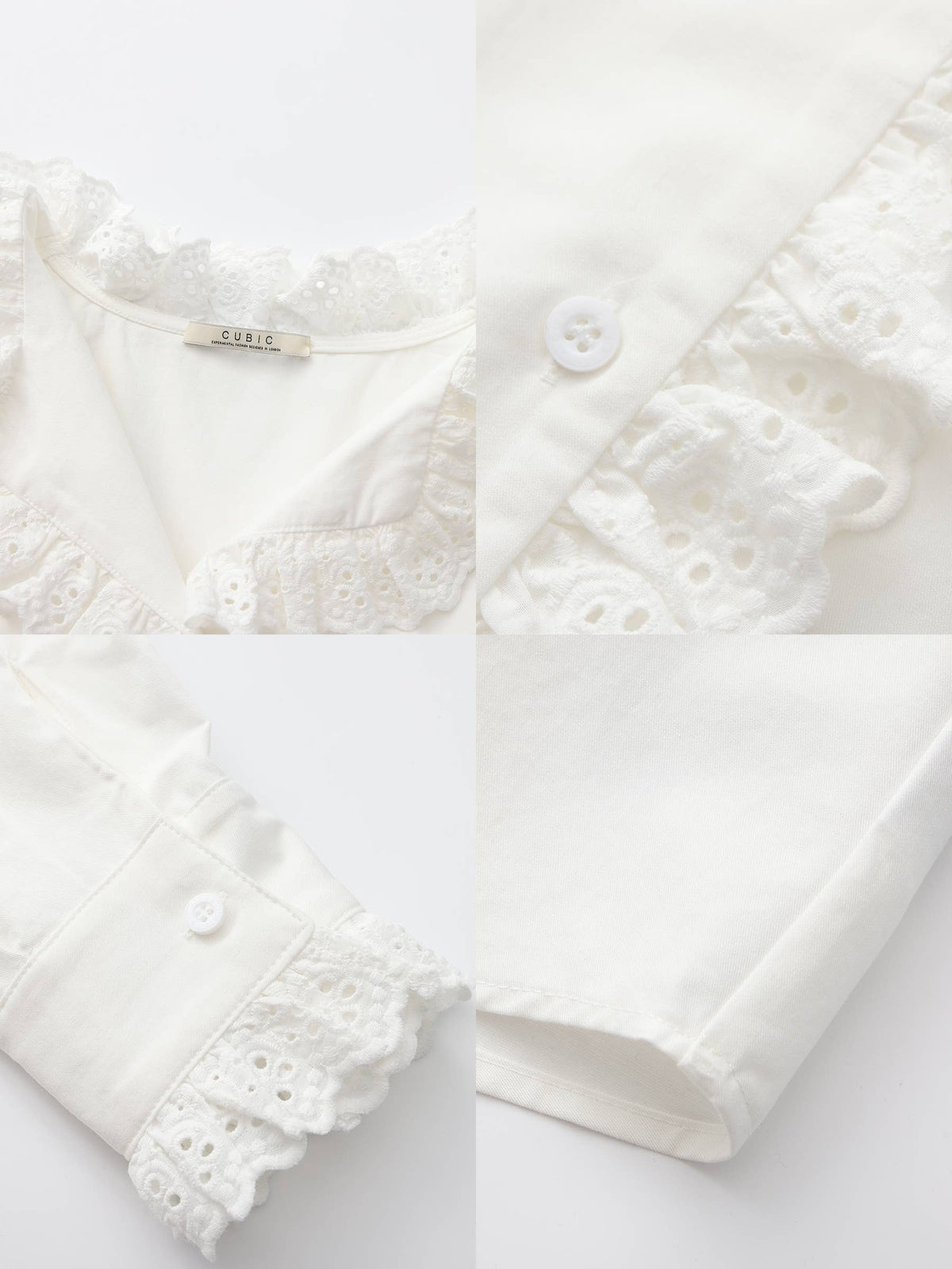 CUBIC Lace-Trimmed Linen Long-Sleeve Shirt