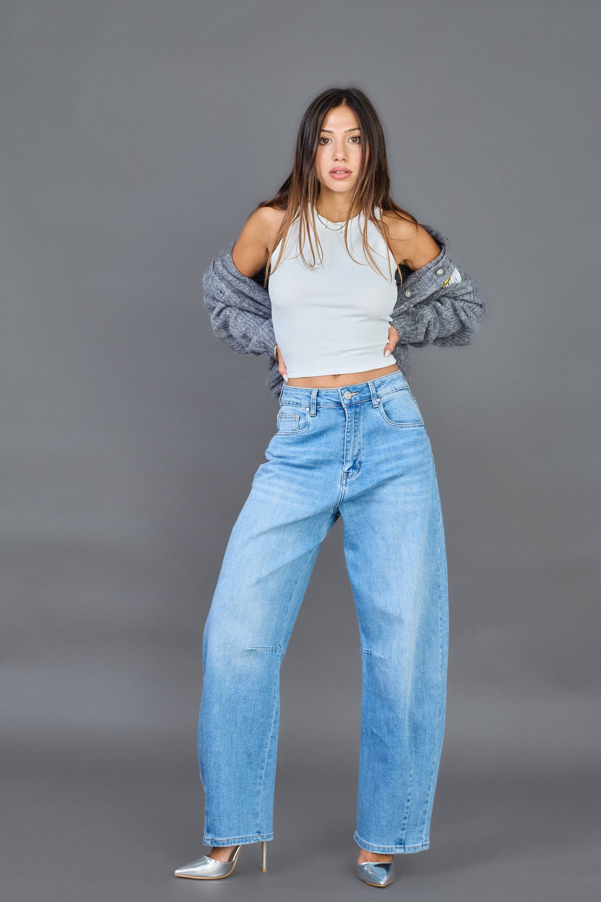 Louisa Barrel Leg Jeans | Light Blue