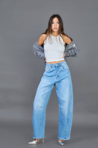 Louisa Barrel Leg Jeans | Light Blue