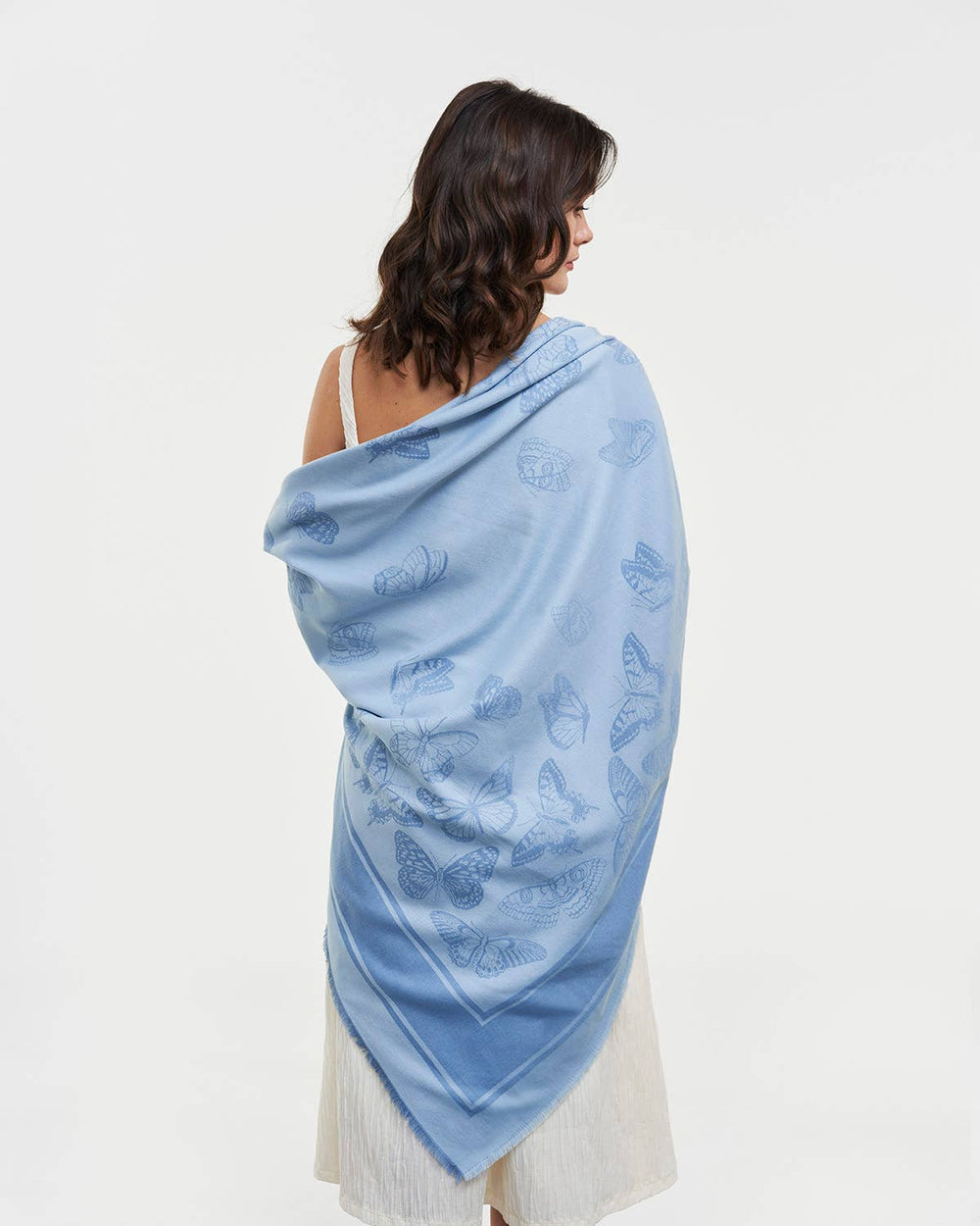 Butterfly Blue Jacquard Scarf