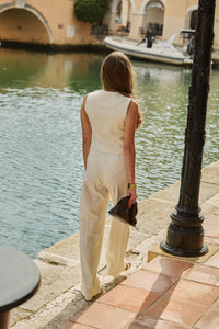 Cropped Waistcoat | Ecru