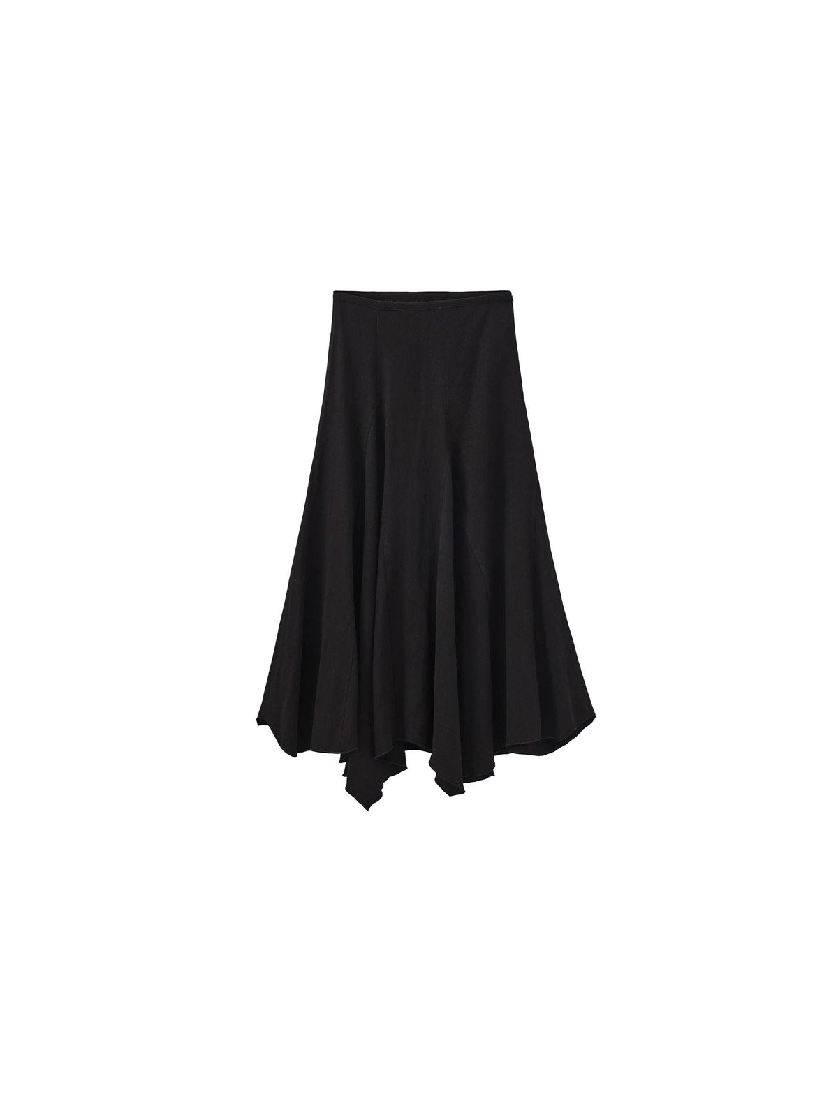 Vintage Lyocell Blend Asymmetric A-Line Midi Skirt