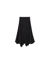 Vintage Lyocell Blend Asymmetric A-Line Midi Skirt