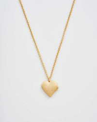 Floral Heart Gold Locket Necklace