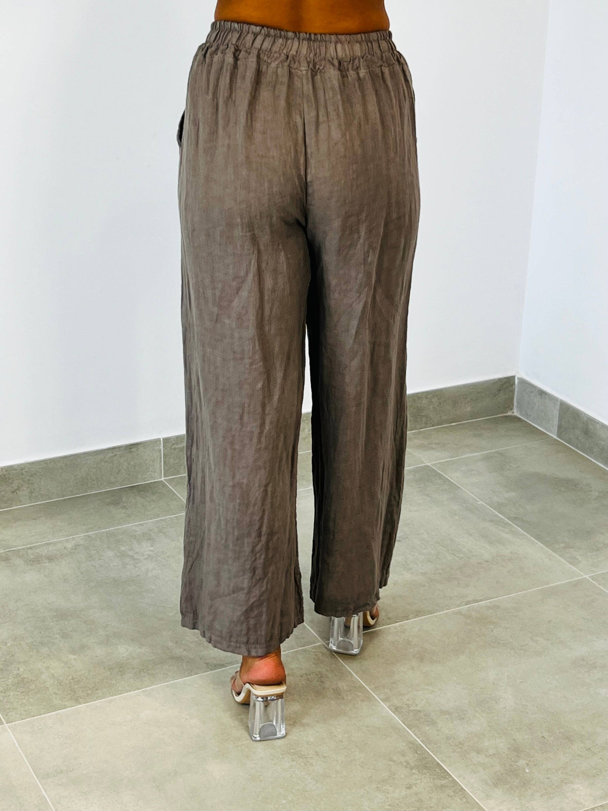 Linen Trousers with Elasticated Waist