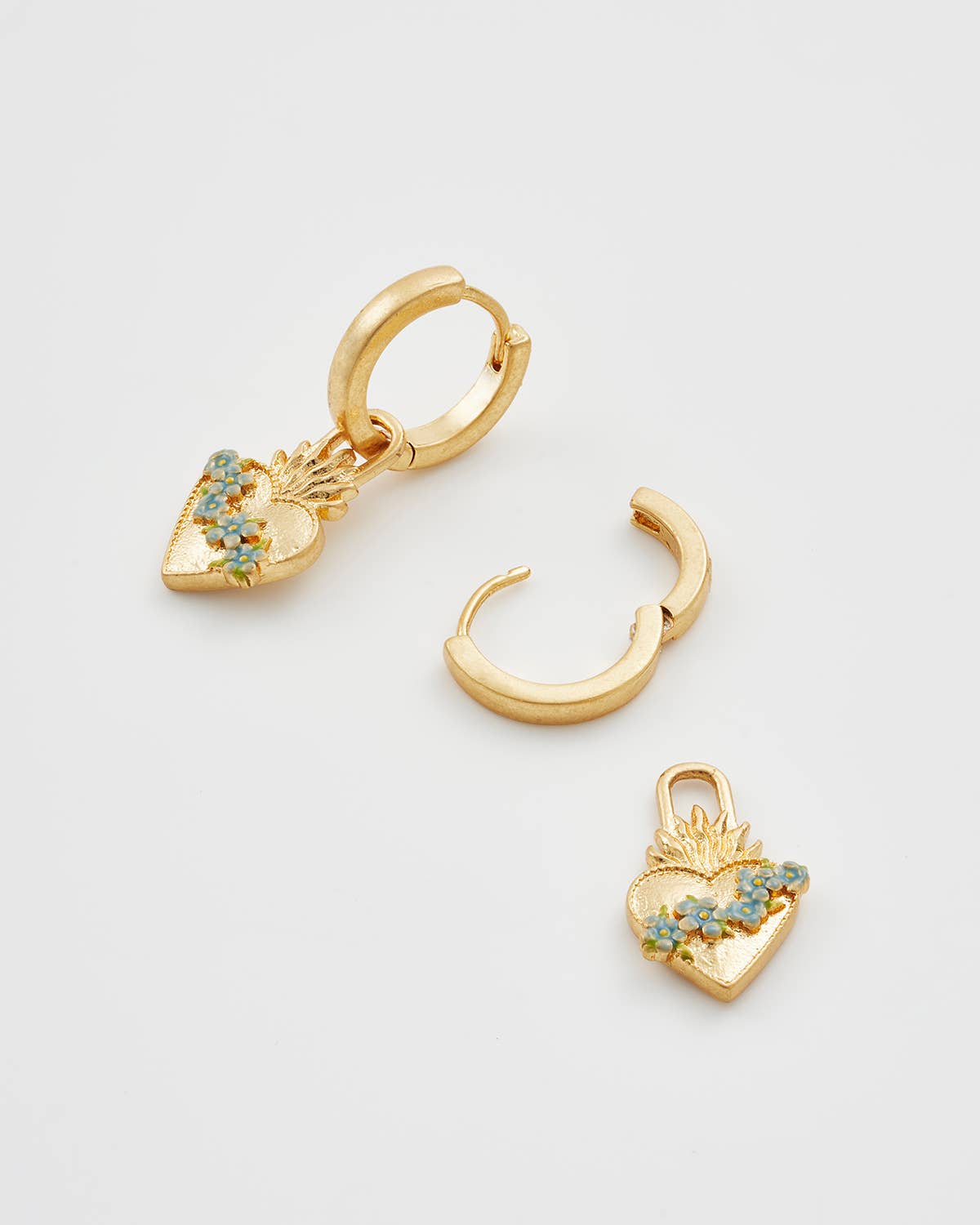 Sacred Heart Huggie Earrings