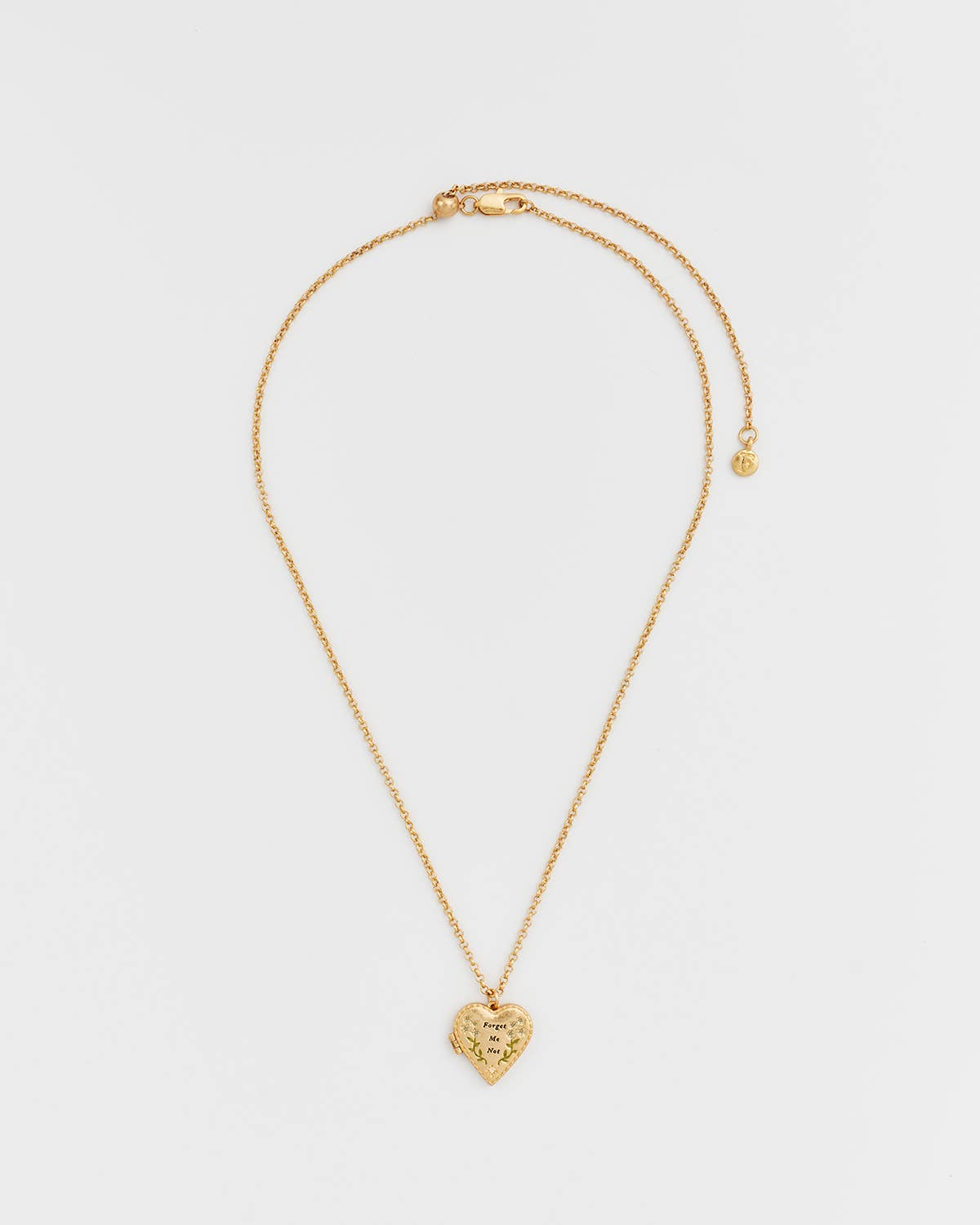 Floral Heart Gold Locket Necklace