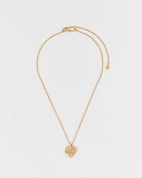 Floral Heart Gold Locket Necklace