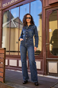 Women's denim jumpsuit (long sleeve) - ANA & LUCY