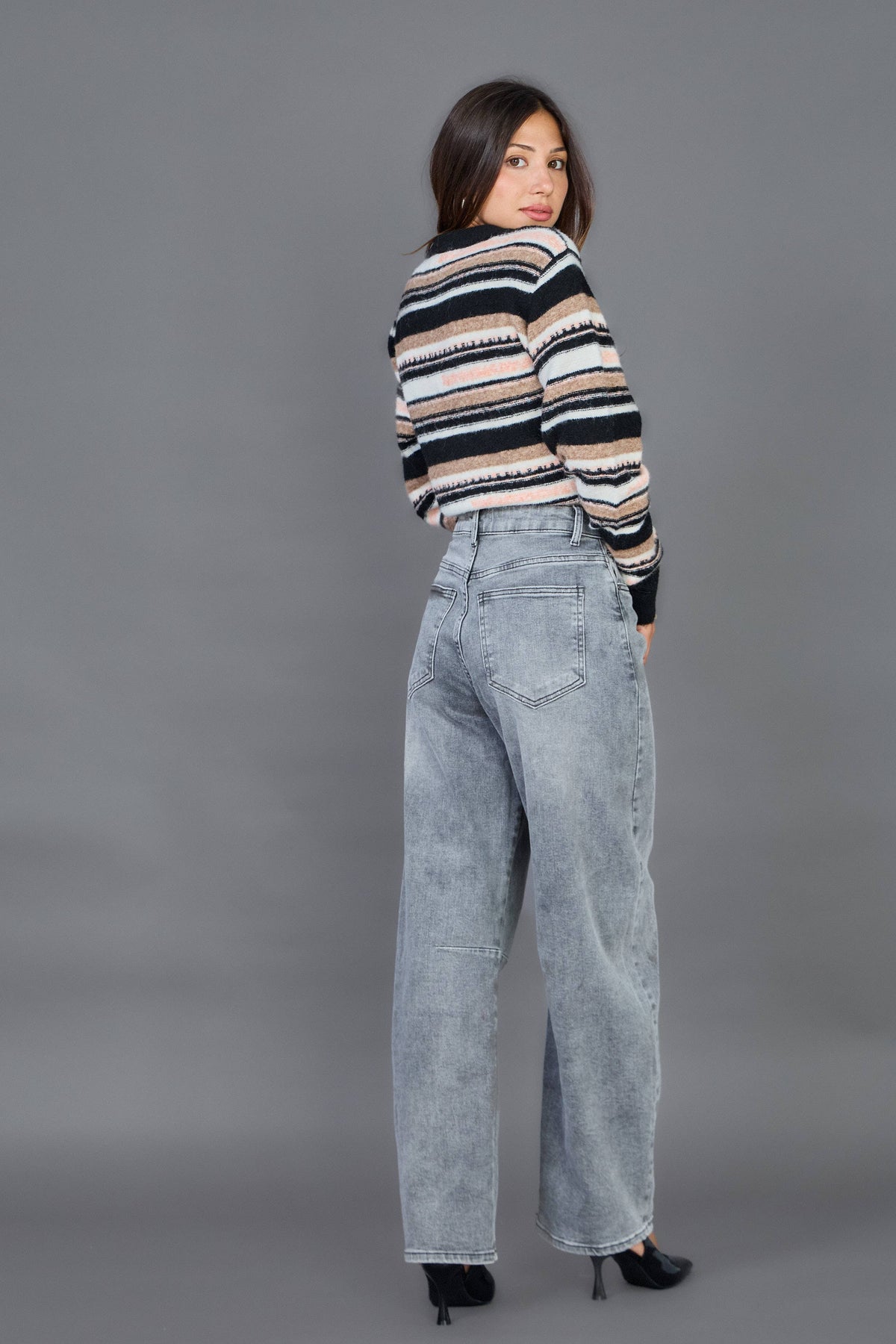 Louisa Barrel Jeans | Light Grey
