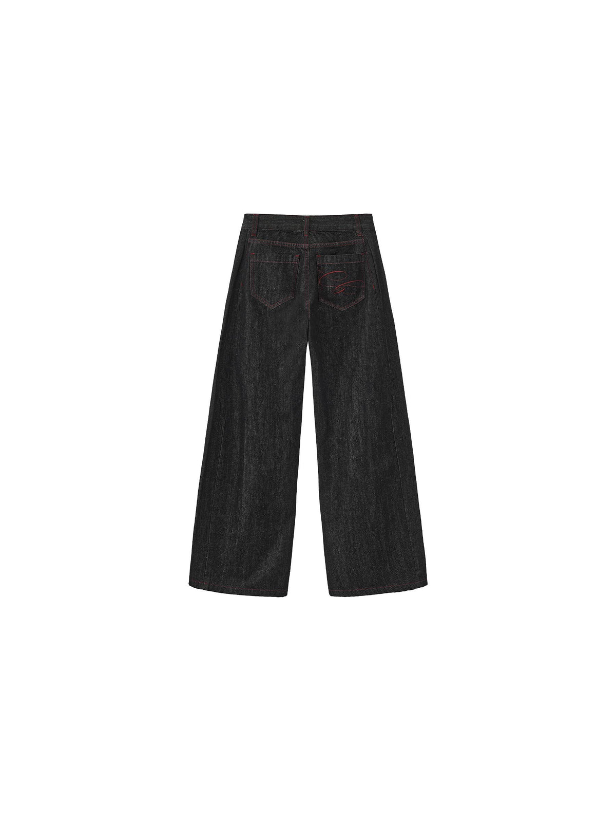 Vintage Curved Wide-Leg Trousers