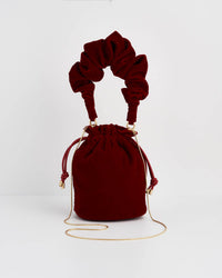 Red Velvet Bucket Bag