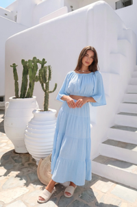 Cotton Tiered Skirt | Blue