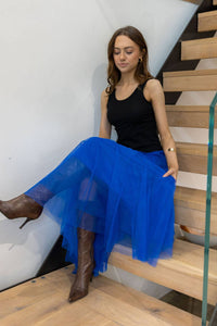 Tulle Layer Skirt in Royal Blue
