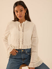Abi Ivory Lace Broidere Blouse
