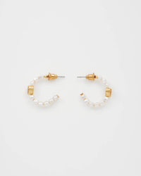 Heart Pearl Hoop Earrings