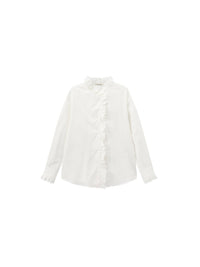 CUBIC Lace-Trimmed Linen Long-Sleeve Shirt