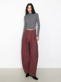 Basic Long-Sleeve Layering Top | High Neck | Grey