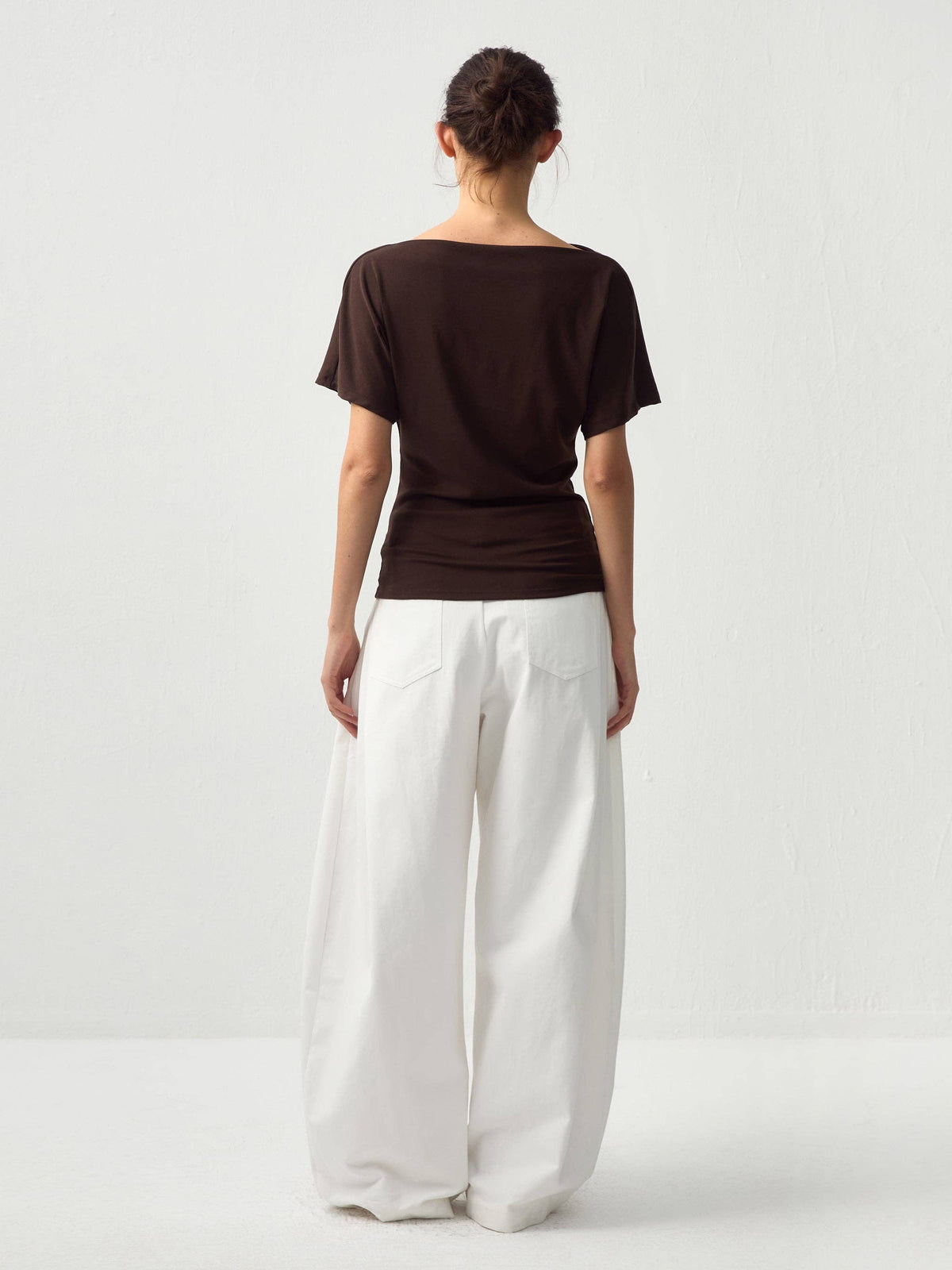 CUBIC Lyocell Blend Off-Shoulder Fitted Top