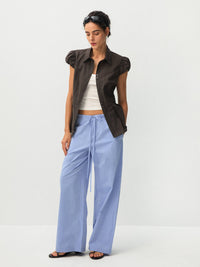 Lyocell Blend Peplum Blouse