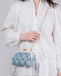 Pansy Blue Victoriana Clutch