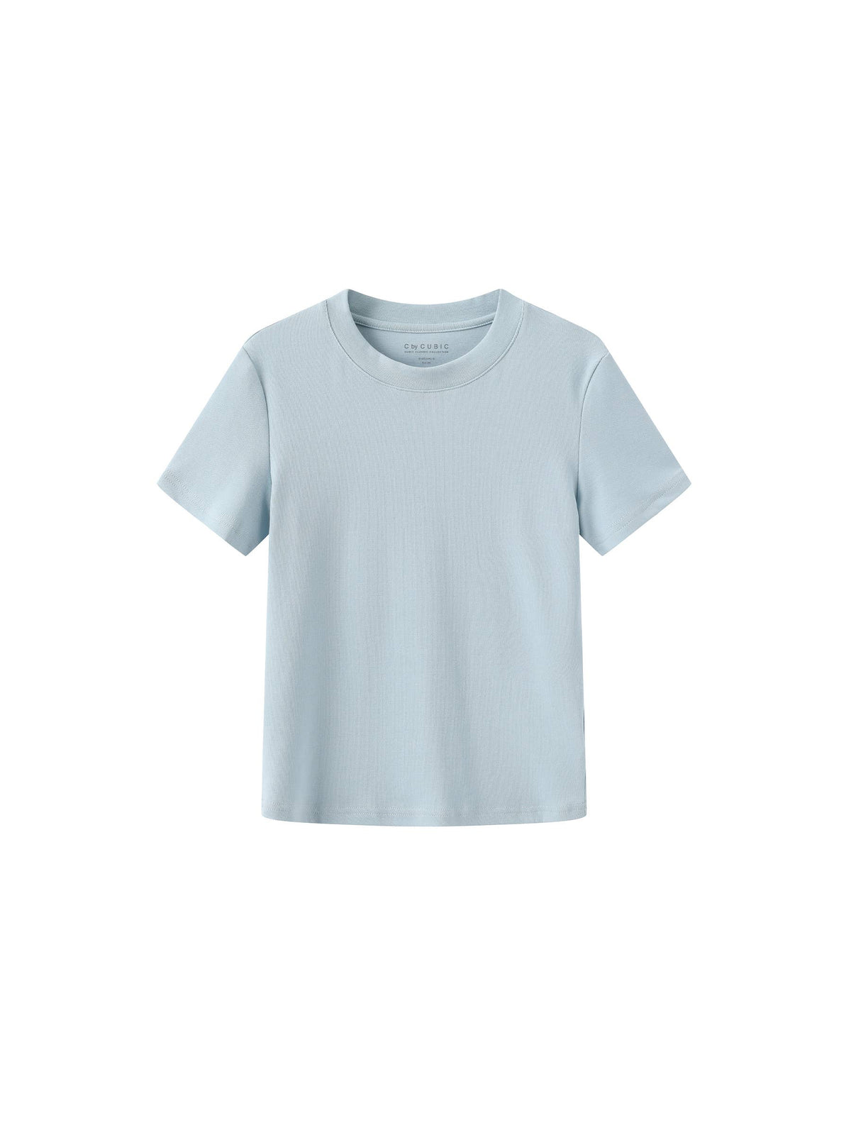 C BY CUBIC Crew Neck Short-Sleeve T-Shirt | Light Blue