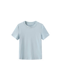 C BY CUBIC Crew Neck Short-Sleeve T-Shirt | Light Blue