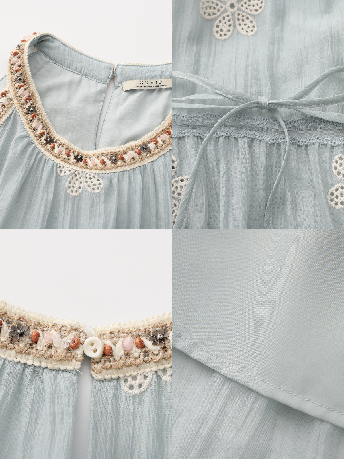 A-Line Halter Round-Neck Embroidered Maxi Dress