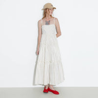 Strap Striped Cake Dress | Cream & Red