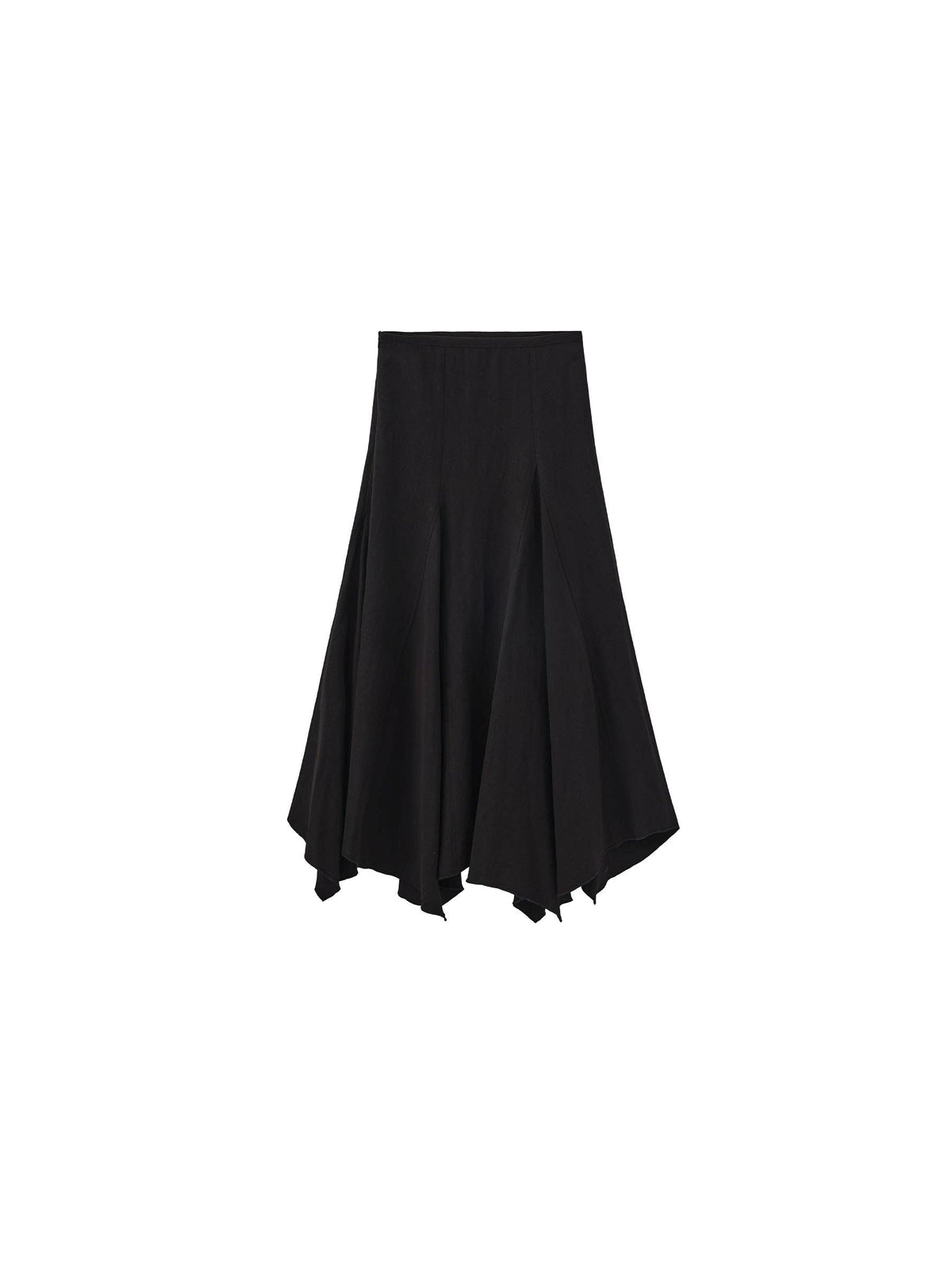 Vintage Lyocell Blend Asymmetric A-Line Midi Skirt
