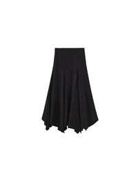 Vintage Lyocell Blend Asymmetric A-Line Midi Skirt