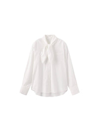 Vintage Tie Loose Striped Shirt | White